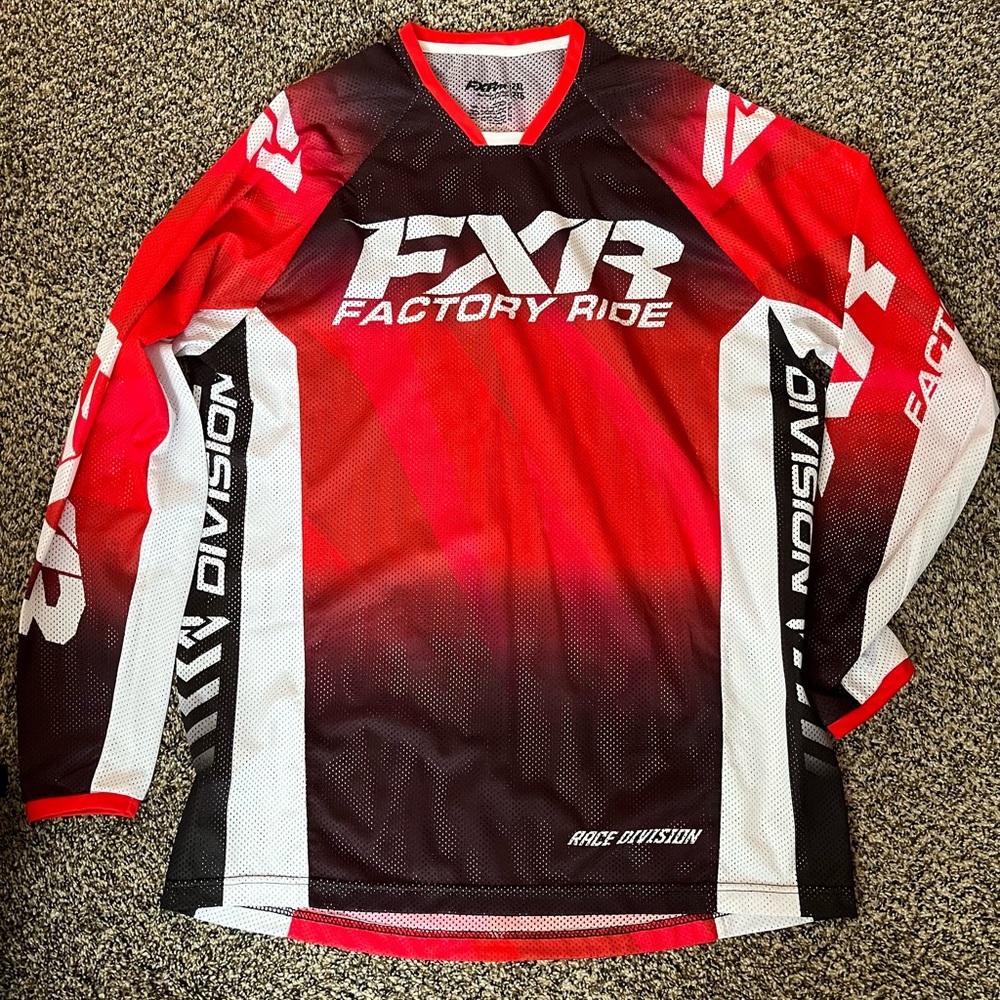 FXR Ride Red and Black Men's Dirt Bike Shirt